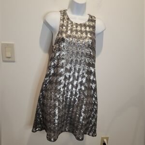 Aritzia Talula Size S Canterbury Silver Sequins Mini Sparkle Dress